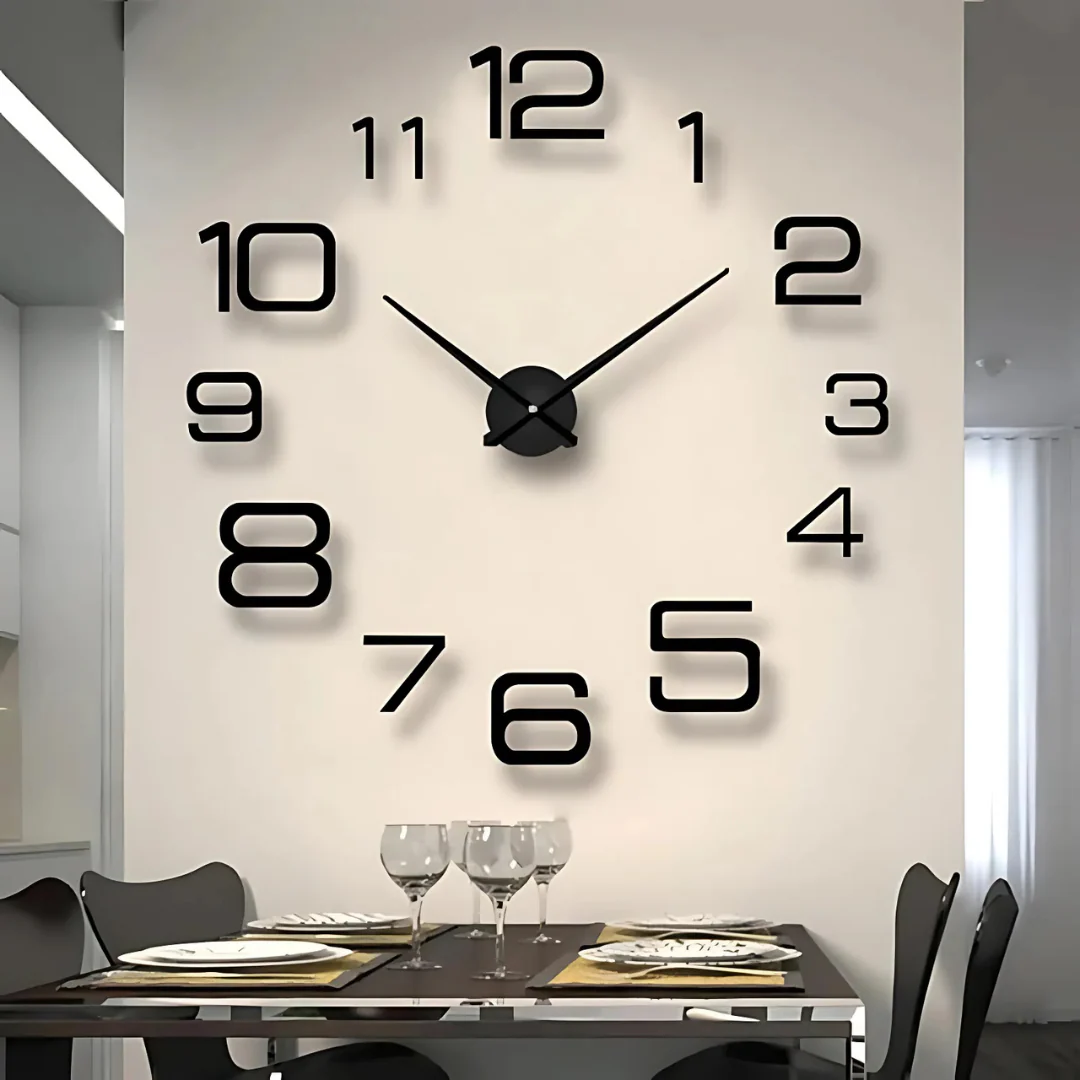 Chrona - Reloj de Pared Grande Negro - Imagen 3