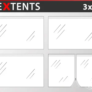 Seitenwand-Set für das Faltzelt FleXtents 3x3m, Transparent