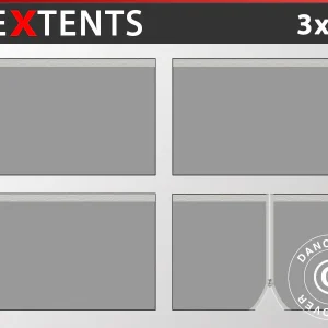 Seitenwand-Set für das Faltzelt FleXtents 3x3m, Grau