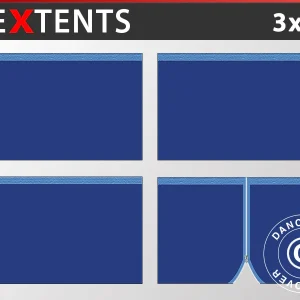 Seitenwand-Set für das Faltzelt FleXtents 3x3m, Dunkeblau