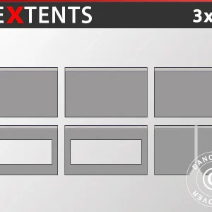 Seitenwand-Set für das Faltzelt FleXtents 3x6m, Grau