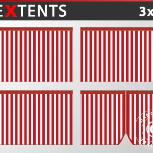 Seitenwand-Set für das Faltzelt FleXtents 3x3m, Gestreift