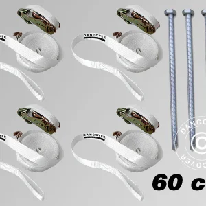Sicherheitspaket 4 (Sturmverankerungen 60cm & Sturmgurte), Weiß