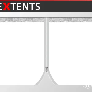 Seitenwand mit Reißverschluss für FleXtents 2x2m, 2m, Weiß