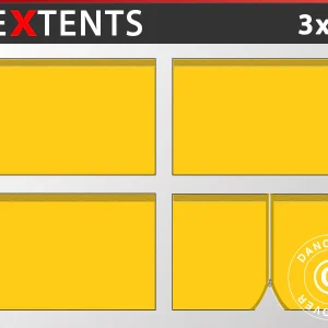 Seitenwand-Set für das Faltzelt FleXtents 3x3m, Gelb