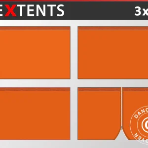 Seitenwand-Set für das Faltzelt FleXtents 3x3m, Orange
