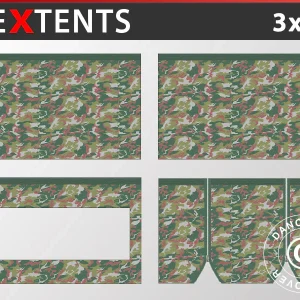Seitenwand-Set für das Faltzelt FleXtents 3x3m, Camouflage