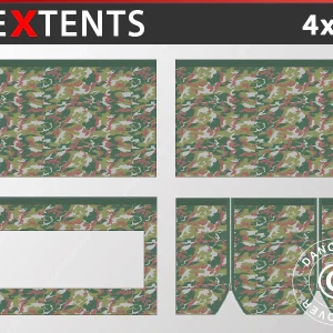 Seitenwand-Set für das Faltzelt FleXtents 4x4m, Camouflage