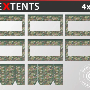 Seitenwand-Set für das Faltzelt FleXtents 4x6m, Camouflage