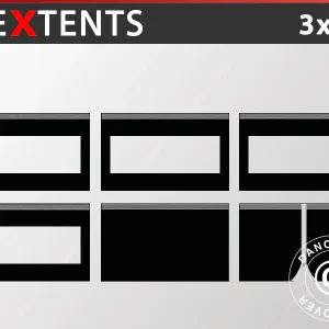 Seitenwand-Set für das Faltzelt FleXtents 3x6m, Schwarz