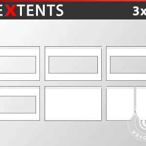 Seitenwand-Set für das Faltzelt FleXtents 3x6m, Weiß