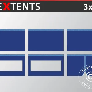 Seitenwand-Set für das Faltzelt FleXtents 3x6m, Dunkeblau