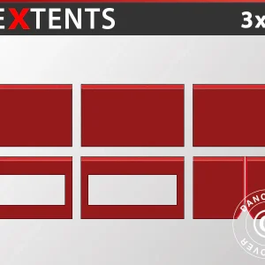 Seitenwand-Set für das Faltzelt FleXtents 3x6m, Rot