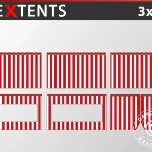 Seitenwand-Set für das Faltzelt FleXtents 3x6m, Gestreift