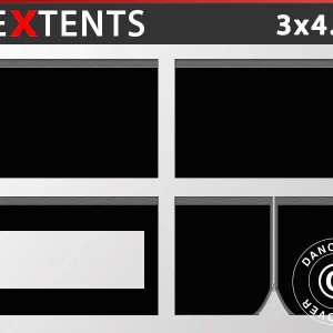 Seitenwand-Set für das Faltzelt FleXtents 3x4,5m, Schwarz