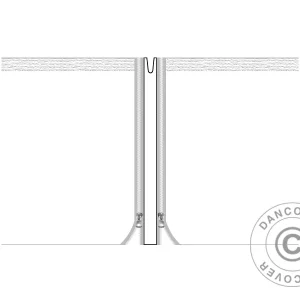 Verbindungsplane für FleXtents®-PRO-Faltzelt der 4m-Serie, weiß, 2 St.