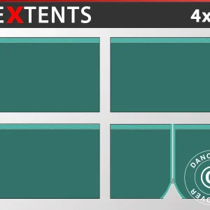 Seitenwand-Set für das Faltzelt FleXtents 4x4m, Grün