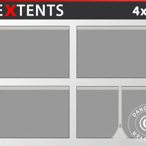 Seitenwand-Set für das Faltzelt FleXtents 4x4m, Grau