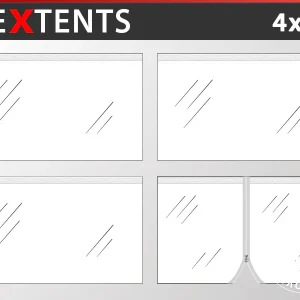Seitenwand-Set für das Faltzelt FleXtents 4x4m, Transparent