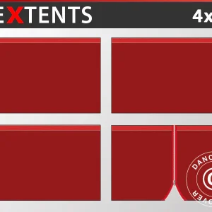Seitenwand-Set für das Faltzelt FleXtents 4x4m, Rot