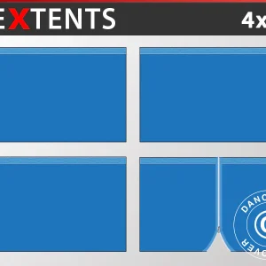 Seitenwand-Set für das Faltzelt FleXtents 4x4m, Blau