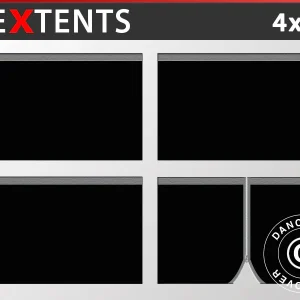 Seitenwand-Set für das Faltzelt FleXtents 4x4m, Schwarz