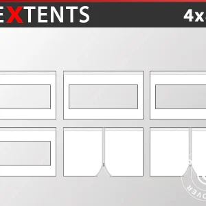 Seitenwand-Set für das Faltzelt FleXtents 4x8m, Weiß