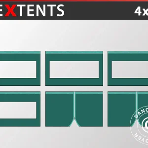 Seitenwand-Set für das Faltzelt FleXtents 4x8m, Grün