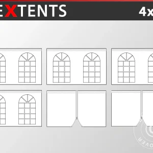 Seitenwand-Set für das Faltzelt FleXtents Vintage 4x8m, Weiß
