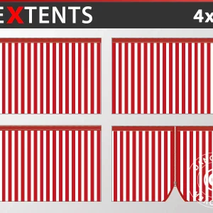 Seitenwand-Set für das Faltzelt FleXtents 4x4m, Gestreift