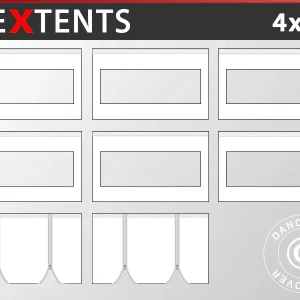 Seitenwand-Set für das Faltzelt FleXtents 4x6m, Weiß