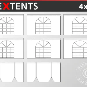 Seitenwand-Set für das Faltzelt FleXtents Vintage 4x6m, Weiß