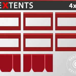 Seitenwand-Set für das Faltzelt FleXtents 4x6m, Rot
