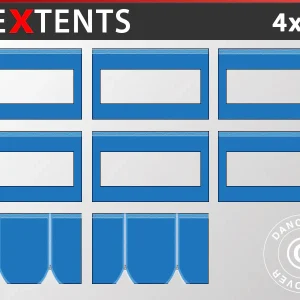 Seitenwand-Set für das Faltzelt FleXtents 4x6m, Blau