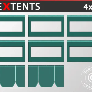 Seitenwand-Set für das Faltzelt FleXtents 4x6m, Grün