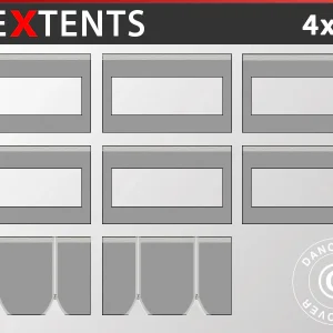 Seitenwand-Set für das Faltzelt FleXtents 4x6m, Grau