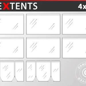 Seitenwand-Set für das Faltzelt FleXtents 4x6m, Transparent