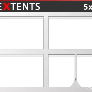 Seitenwand-Set für das Faltzelt FleXtents PRO 5x5m, Weiß