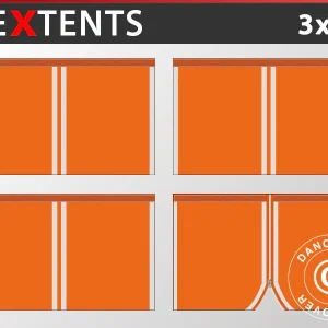 Seitenwand-Set für das Faltzelt FleXtents 3x3m, Orange mit Reflektorbändern