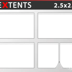 Seitenwand-Set für das Faltzelt FleXtents PRO 2,5x2,5m, Weiß