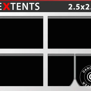 Seitenwand-Set für das Faltzelt FleXtents PRO 2,5x2,5m, Schwarz