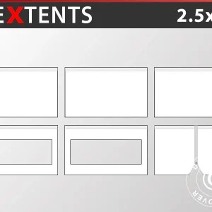 Seitenwand-Set für das Faltzelt FleXtents PRO 2,5x5m, Weiß