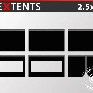 Seitenwand-Set für das Faltzelt FleXtents PRO 2,5x5m, Schwarz