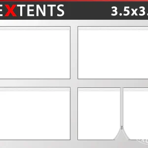 Seitenwand-Set für das Faltzelt FleXtents PRO 3,5x3,5m, Weiß