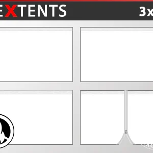 Seitenwand-Set für das Faltzelt FleXtents 3x3m Weiß, Flammenhemmend