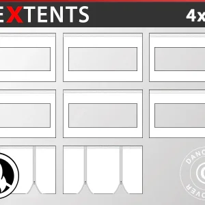 Seitenwand-Set für das Faltzelt FleXtents 4x6m, Weiß, Flammenhemmend