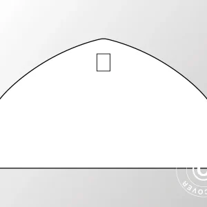 Einfache Giebelwand für Zelthalle, Rundbogenhalle 8x4,33m, PVC, weiß