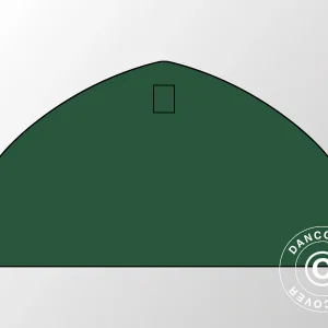 Einfache Giebelwand für Zelthalle, Rundbogenhalle 8x4,33m, PVC, Grün