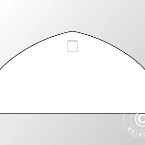 Einfache Giebelwand für Zelthalle, Rundbogenhalle 9x4,42m, PVC, weiß