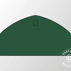 Einfache Giebelwand für Zelthalle, Rundbogenhalle 9x4,42m, PVC, Grün
